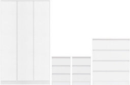 Seconique Malvern 3 Door Wardrobe Bedroom Set White With Chest And X2 Bedsides - thumbnail 1
