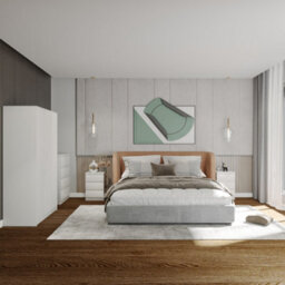Seconique Malvern 3 Door Wardrobe Bedroom Set White With Chest And X2 Bedsides - thumbnail 2