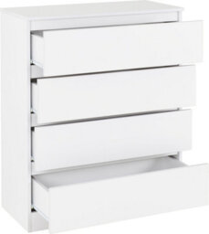 Seconique Malvern 3 Door Wardrobe Bedroom Set White With Chest And X2 Bedsides - thumbnail 7