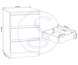 Seconique Malvern 3 Door Wardrobe Bedroom Set White With Chest And X2 Bedsides - thumbnail 6