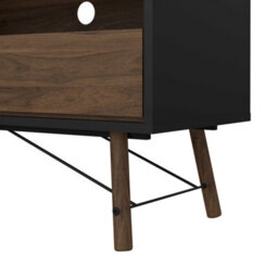 Wyld Haus Juno Matt Black And Walnut Tv Unit 1 Door 1 Drawer And Open Shelf - thumbnail 9