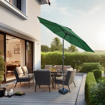 Sundaze 3M Green Garden Parasol Umbrella Sun Shade Canopy With Hand Crank Tilt Function - image 1
