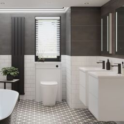Grasmere Matt White Contemporary Freestanding Toilet Cabinet (H)888mm X (W)600mm - thumbnail 2