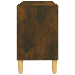 Berkfield Tv Cabinet With Solid Wood Legs Smoked Oak 69.5X30X50 Cm - thumbnail 5