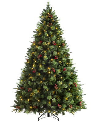 WeRChristmas Pre-Lit Victorian Christmas Tree With Berries, Pinecones And Warm White Leds, 6Ft - image 1