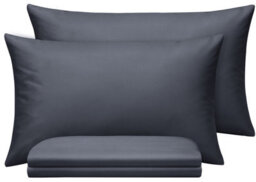 Oxford Homeware Plain Dyed Pillowcase Pair (W)50X(L)75 Cm- Soft Breathable Easy Care Standard Size Bed Pillow Covers Charcoal