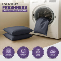 Oxford Homeware Plain Dyed Pillowcase Pair (W)50X(L)75 Cm- Soft Breathable Easy Care Standard Size Bed Pillow Covers Charcoal - thumbnail 9
