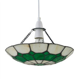 First Choice Lighting Set Of 2 Totnes - Tiffany Green Uplight Easy Fit Pendant Shades - thumbnail 5