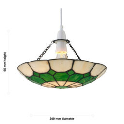 First Choice Lighting Set Of 2 Totnes - Tiffany Green Uplight Easy Fit Pendant Shades - thumbnail 8