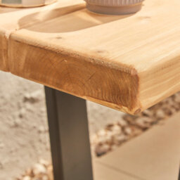 Wooden Garden Bench With Industrial Legs -Garden Furniture  Made From Solid Wood- 3 Seater  180Cm (L) Off The Grain - thumbnail 4