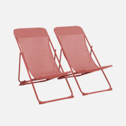 Sweeek. Pair Of  Aluminium Sun Loungers Livorno Terracotta 83X88X95 Cm - thumbnail 2