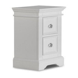 Statement Furniture Gainsborough White 2 Drawer Hamptons Style Bedside Table With Crystal Handles - thumbnail 2