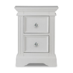 Statement Furniture Gainsborough White 2 Drawer Hamptons Style Bedside Table With Crystal Handles - thumbnail 1