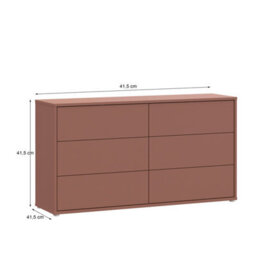 Furniture To Go Alice Springs 6 Drawer Wide Chest With Push-To-Open Drawers In Terracotta - thumbnail 7