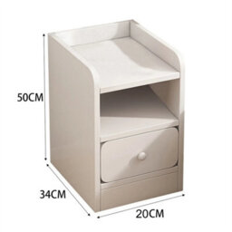8Inch Bedside Table Drawer Cabinet Small Side End Table Nightstand Storage Shelf - thumbnail 3