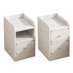 8Inch Bedside Table Drawer Cabinet Small Side End Table Nightstand Storage Shelf - thumbnail 2