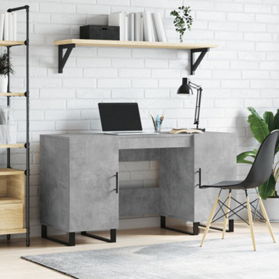 Berkfield Desk Concrete Grey 140X50X75 Cm Engineered Wood - image 1