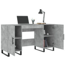Berkfield Desk Concrete Grey 140X50X75 Cm Engineered Wood - thumbnail 4