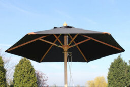 Garden Market Place The Garden Marketplace 2M Premium Hardwood Garden Parasol Umbrella Black - thumbnail 4