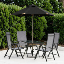 Garden Market Place The Garden Marketplace 2M Premium Hardwood Garden Parasol Umbrella Black - thumbnail 7