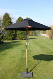 Garden Market Place The Garden Marketplace 2M Premium Hardwood Garden Parasol Umbrella Black - thumbnail 3