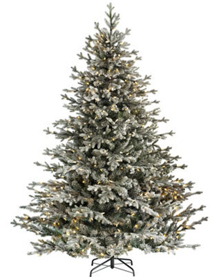 WeRChristmas 8Ft Pre Lit Snow Flocked Fraser Fir Christmas Tree With 650 Candle Style Leds And 8 Light Functions - image 1
