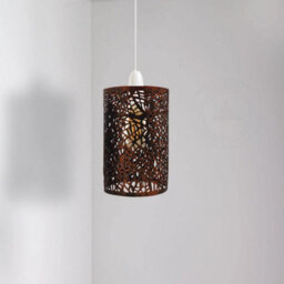 Easy Fit Rustic Red Wire Cage Frame Open Style Pendant Light Shade Metal Cage Drum Lampshade Ceiling Pendant Lamp - thumbnail 2