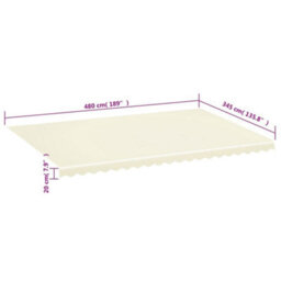 Walplus Replacement Fabric For Awning Garden Sun Shade Canopy Gazebo For Back Door, Porch, Patio Cream 5X3.5 M - thumbnail 6