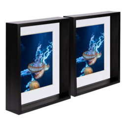 "Nicola Spring 8 X 10"" Deep Photo Frames - Black/white Mount - 3D Deep Box Picture Frame Display Case (5 X 7"" Mount) X2" - thumbnail 1