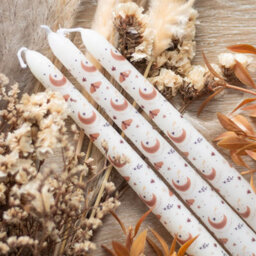 Set Of 3 Harvest Moon Taper Candles - thumbnail 1