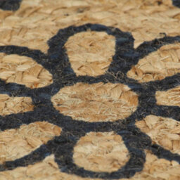Berkfield Modern Handmade Rug Jute With Dark Blue Print 120 Cm - thumbnail 5