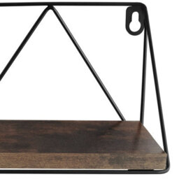 Tectake Wall Shelves - Set Of 2, Wooden, Decorative Metal Brackets, High Load-Capacity  - Industrial Wood Dark, Rustic - thumbnail 8