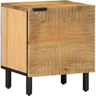 Bedside Cabinet Tables X 2 Solid Mango Wood Bedroom Nightstand Storage Units - image 1