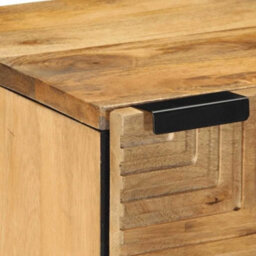 Bedside Cabinet Tables X 2 Solid Mango Wood Bedroom Nightstand Storage Units - thumbnail 4