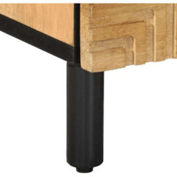 Bedside Cabinet Tables X 2 Solid Mango Wood Bedroom Nightstand Storage Units - thumbnail 5