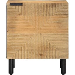 Bedside Cabinet Tables X 2 Solid Mango Wood Bedroom Nightstand Storage Units - thumbnail 3