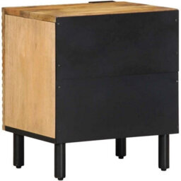 Bedside Cabinet Tables X 2 Solid Mango Wood Bedroom Nightstand Storage Units - thumbnail 6