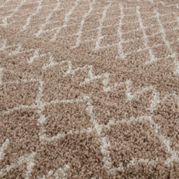 The Rugs Moroccan Shaggy Rugs And Runners Soft Fluffy Tribal Design High Pile Beige And Ivory Living Room Kitchen Hallway 920 - thumbnail 3