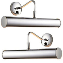 2 Pack Led Twin Picture Wall Light Chrome Plate Dimmable 6.2W Bulb Lighting Bar