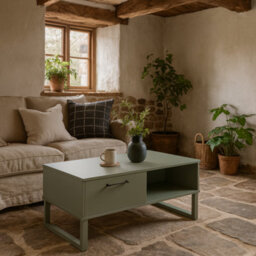 Wyld Haus Onyx Sage Green 1-Drawer Coffee Table With Open Shelf - thumbnail 2