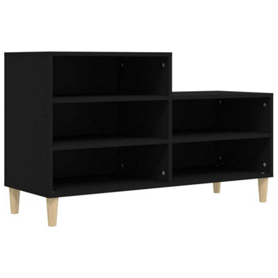 Berkfield Elegant Shoe Cabinet Black 102X36X60 Cm Engineered Wood - image 1