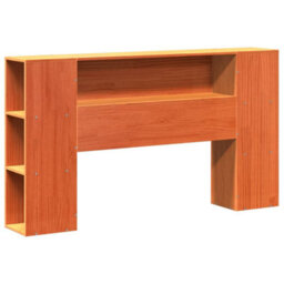 Berkfield Headboard With Storage Wax Brown 135 Cm Solid Wood Pine - thumbnail 3