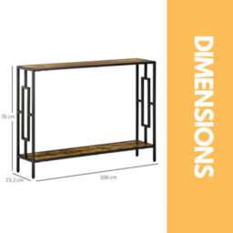 Pirlo Plush 106Cm Wide Narrow Console Table Industrial Style - thumbnail 8
