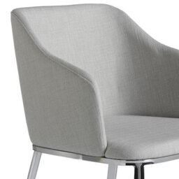 Angel Cerda Stylish Grey Fabric Dining Chair With Chrome Legs - thumbnail 4