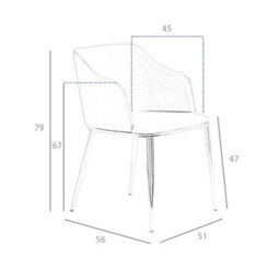 Angel Cerda Stylish Grey Fabric Dining Chair With Chrome Legs - thumbnail 7