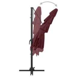 Walplus 4-Tier Garden Parasol With Aluminium Pole Bordeaux Red 250X250 Cm - thumbnail 6