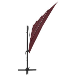 Walplus 4-Tier Garden Parasol With Aluminium Pole Bordeaux Red 250X250 Cm - thumbnail 4