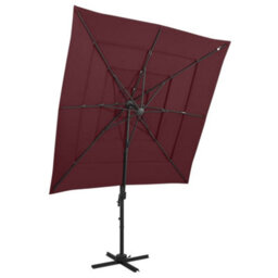 Walplus 4-Tier Garden Parasol With Aluminium Pole Bordeaux Red 250X250 Cm - thumbnail 1