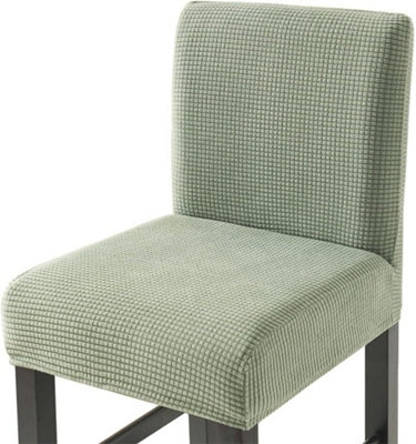 Stretchable Bar Stool Chair Covers, Low Back Covers With Backrest, Set Of 4 - image 1
