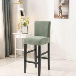 Stretchable Bar Stool Chair Covers, Low Back Covers With Backrest, Set Of 4 - thumbnail 3